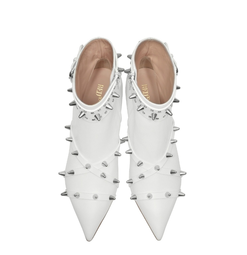 RED VALENTINO white leather heels